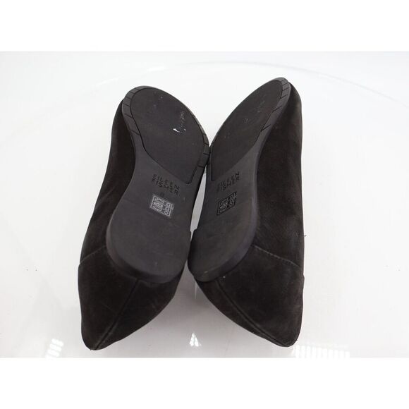 Eileen Fisher Womens Una Hidden Wedge Ballet Flats Size 8 Black Suede Round Toe - Picture 10 of 13
